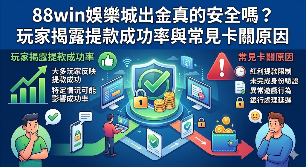 88win娛樂城出金真的安全嗎？玩家揭露提款成功率與常見卡關原因